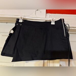 Lip Service vintage 90s Black mini denim kilt with purse goth fetish M